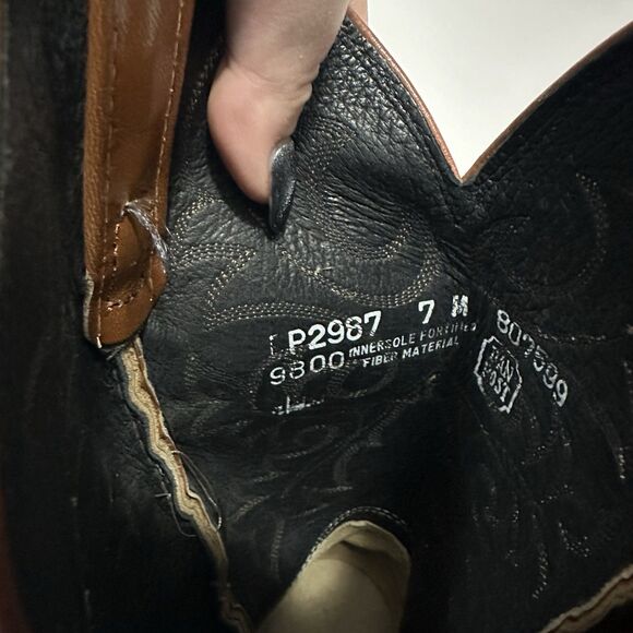 Dan Post Ostrich Leather Cowboy Boots Womens Size 7 Pin Quill DP2987 Western - Picture 8 of 14